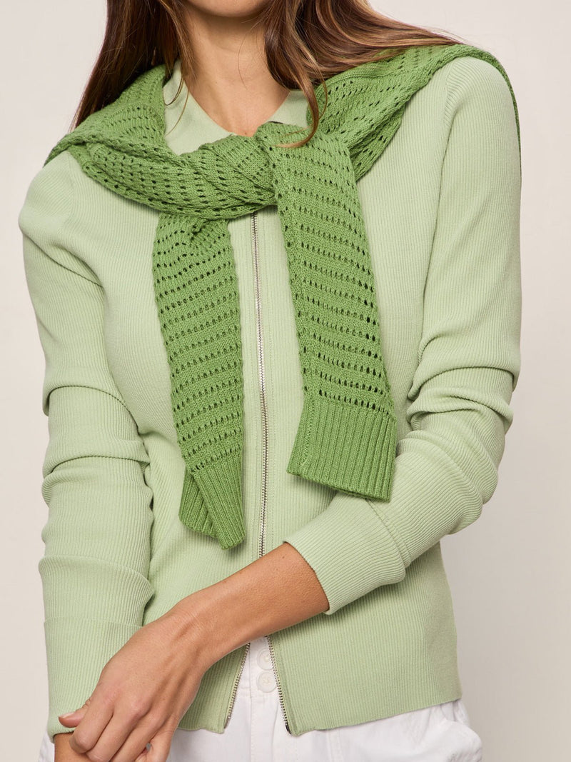 Only Yours Ribbed Zip Sweater Detox Green alt 5