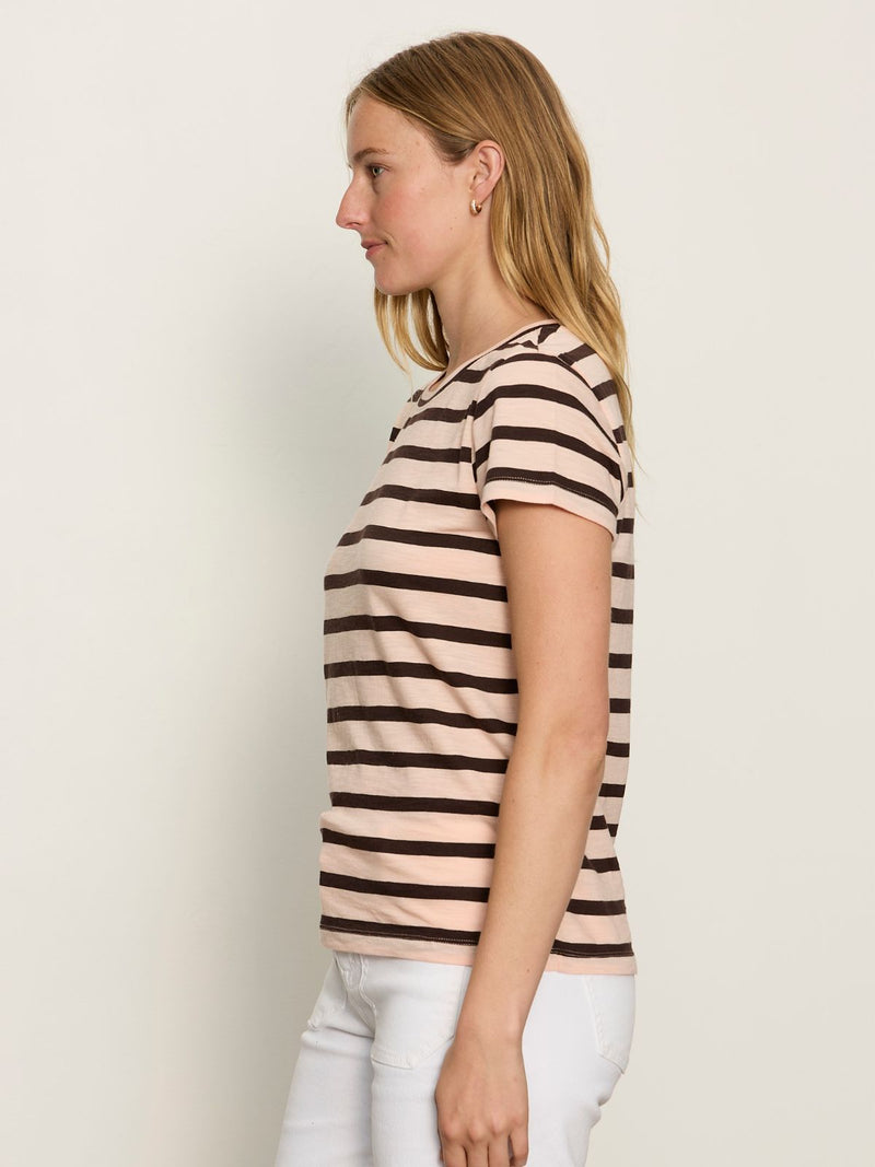 The Perfect Tee Bleached Pink/Rich Soil Stripe alt 2