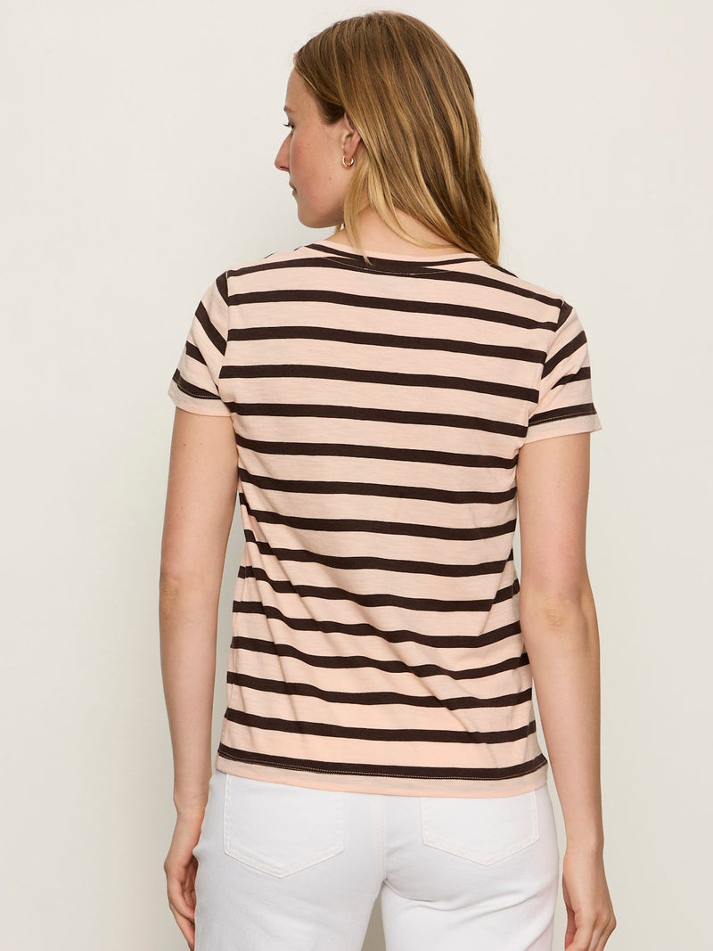 The Perfect Tee Bleached Pink/Rich Soil Stripe alt 1