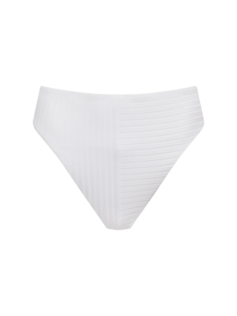 Refresh Rib High Rise Bikini Bottom White alt 4