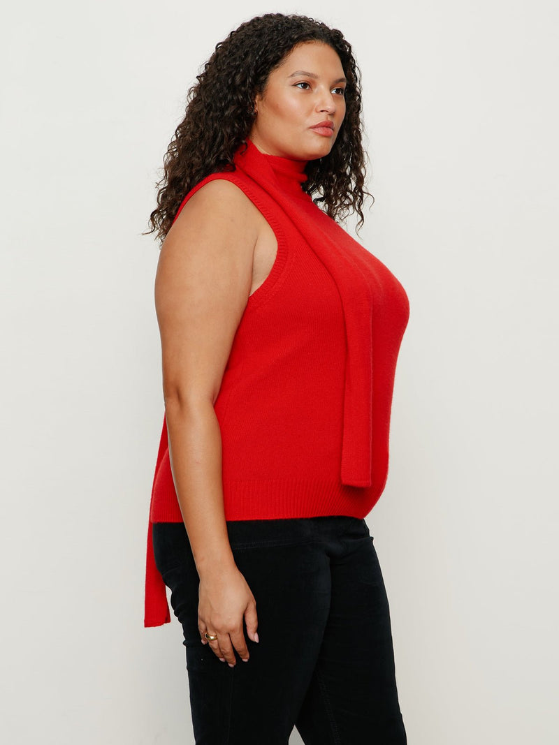 Scarf Sweater Shell Cherry Lacquer Extended Sizing alt 2