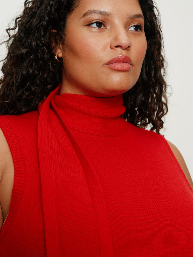 Scarf Sweater Shell Cherry Lacquer Extended Sizing alt 3