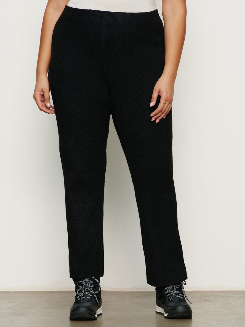 So Soft Ribbed Sweater Legging Black Extended Sizing