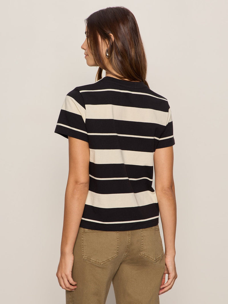 Timeless Tee Vanilla Creme/Black Stripe alt 1