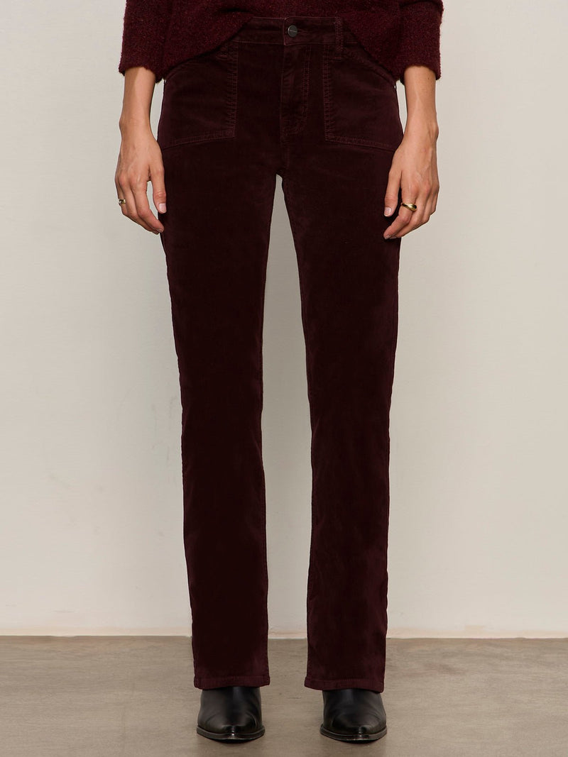 Velveteen Brook Bootcut Pant Dark Crimson Petite Sizing