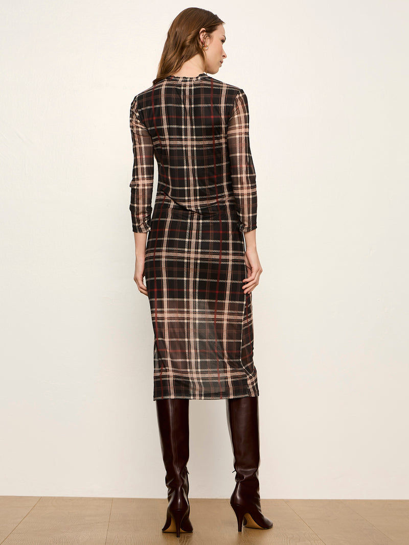 Easy Autumn Mesh Dress Cinder Plaid alt 2