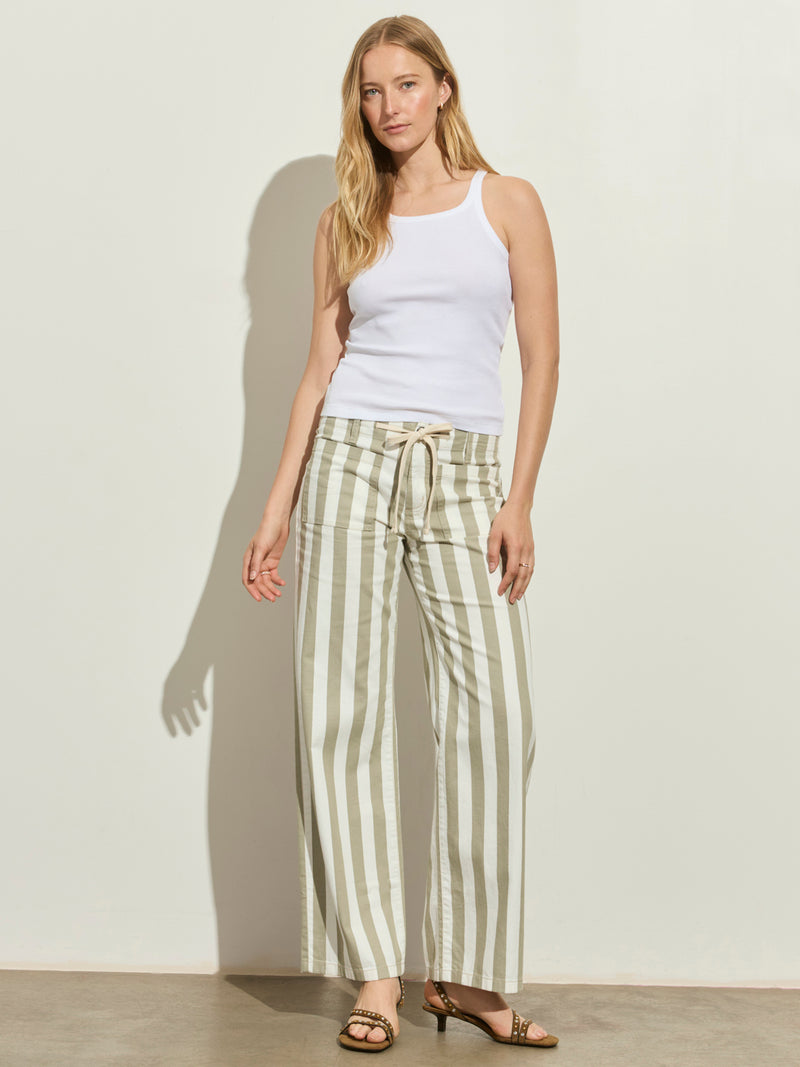 Cafe Pant Olive Tree/Chalk