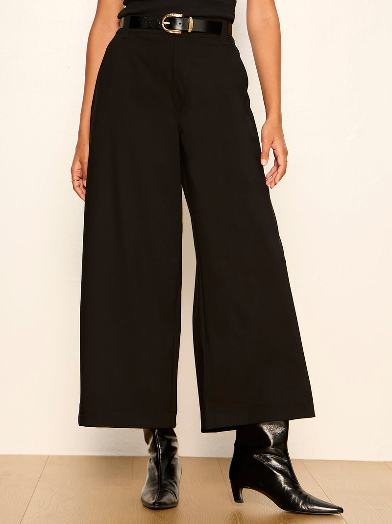 Eloise Ultra Wide Leg Crop Pant Black