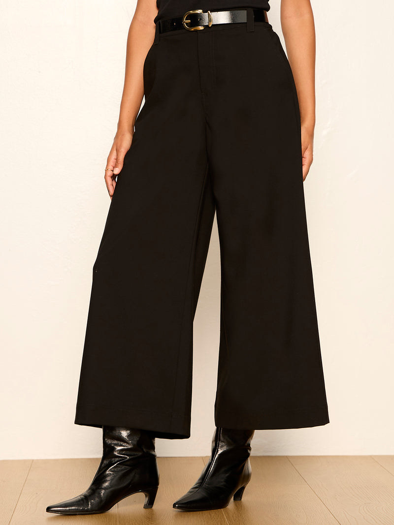 Eloise Ultra Wide Leg Crop Pant Black alt 1