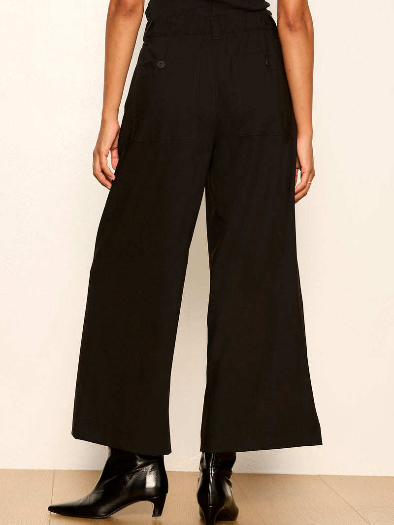 Eloise Ultra Wide Leg Crop Pant Black alt 2