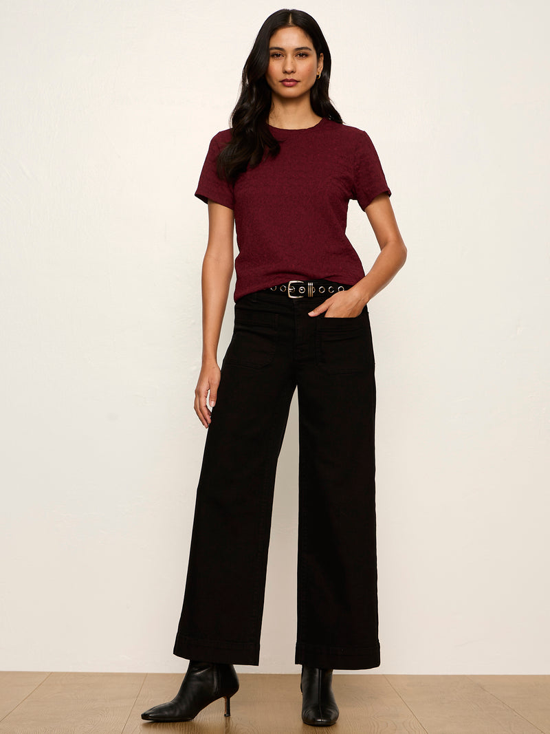 Icon Textured Tee Bordeaux alt 5