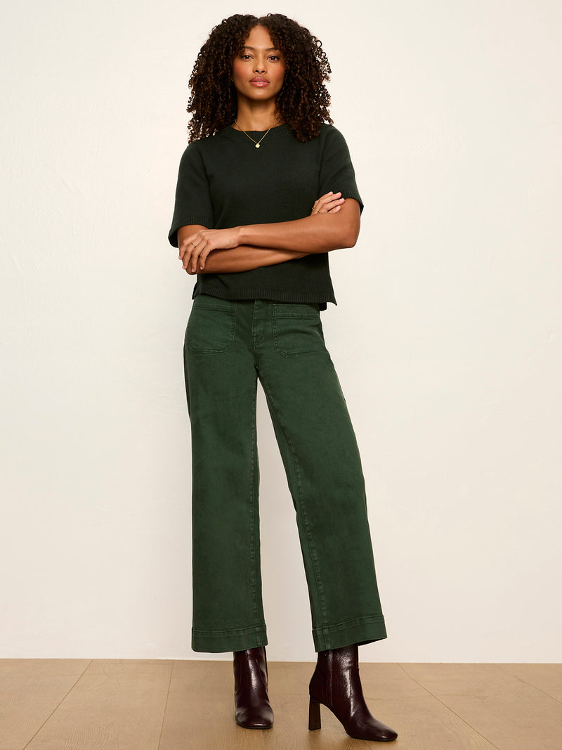 Perfect Sweater Tee Forest Petite Sizing alt 5