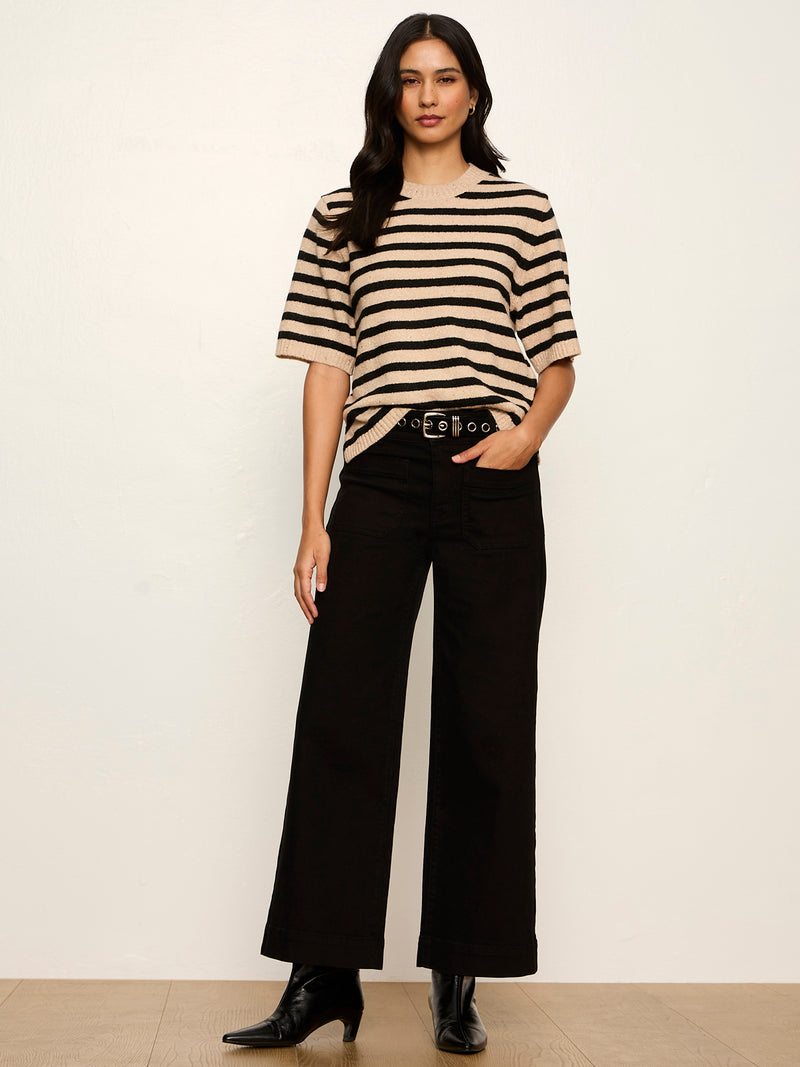 Perfect Sequin Sweater Tee Hazelnut / Black Stripe alt 4
