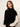 Color Block Mock Neck Pullover Black / Bone