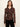 Fitted Mesh Button Down Top Cocoa Paisley Petite Sizing