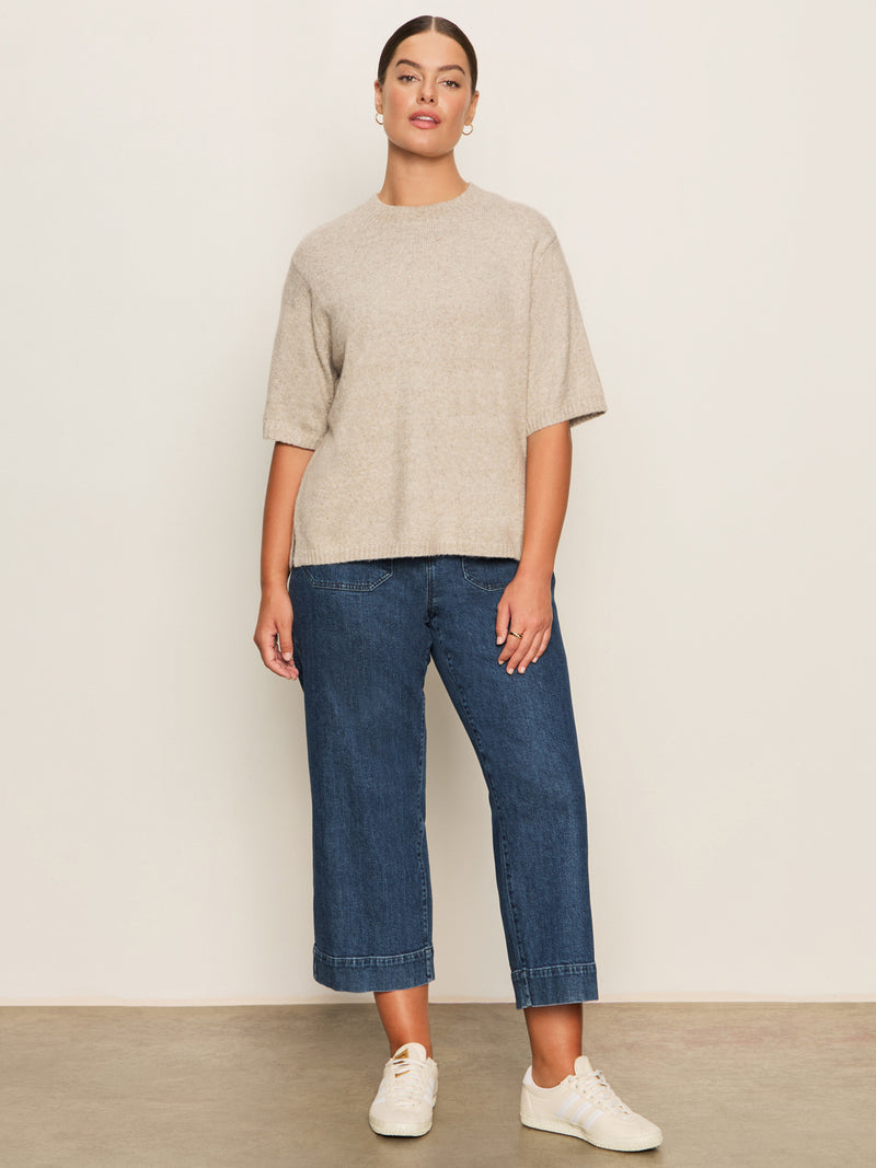 Perfect Sweater Tee Heather Pearl Extended Sizing alt 5