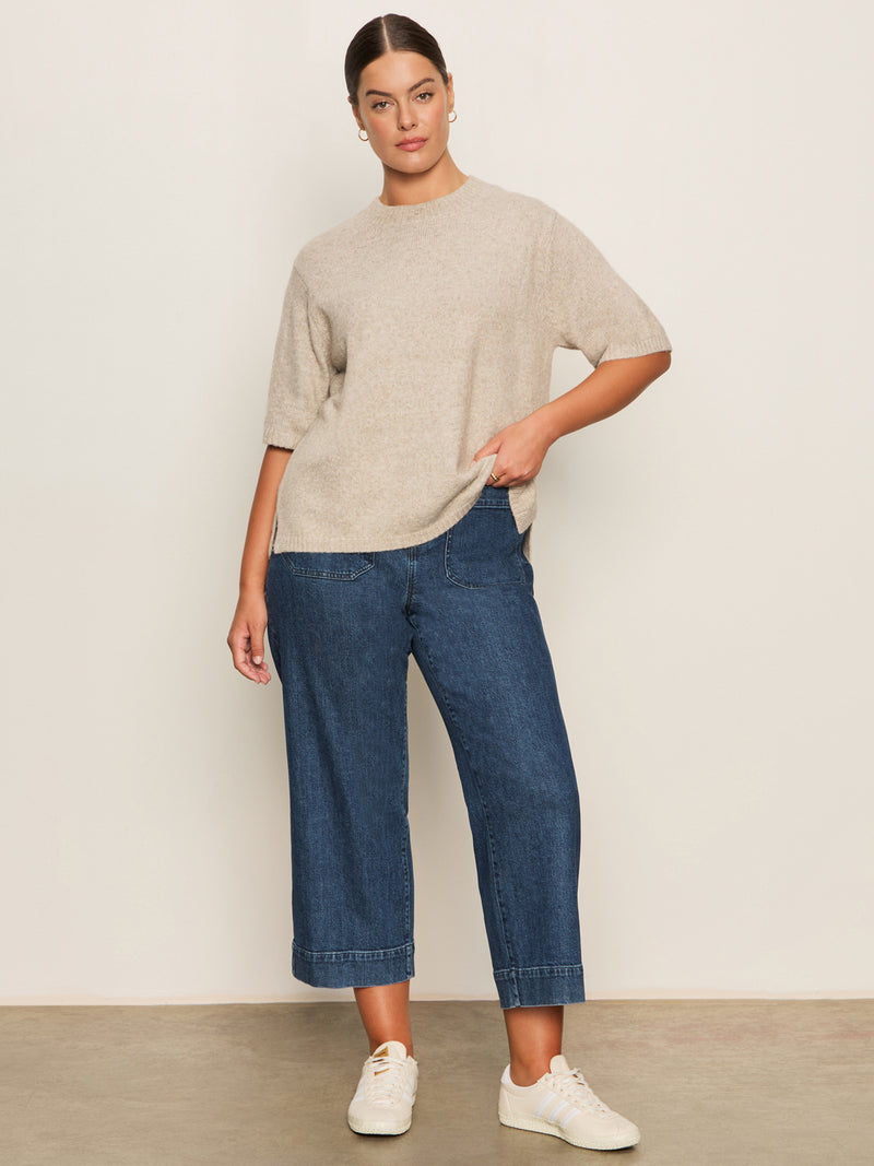 Perfect Sweater Tee Heather Pearl Extended Sizing alt 4