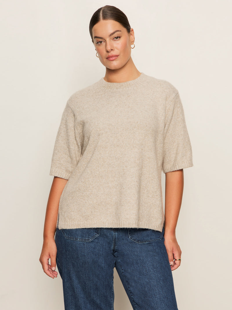 Perfect Sweater Tee Heather Pearl Extended Sizing