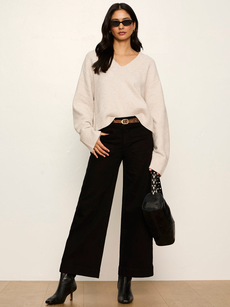 Vanna V-Neck Sweater Heather Hazelnut alt 5