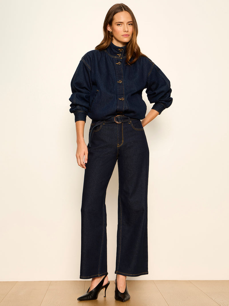 Ekara Slim Wide Crop Jean Indigo Rinse alt 3