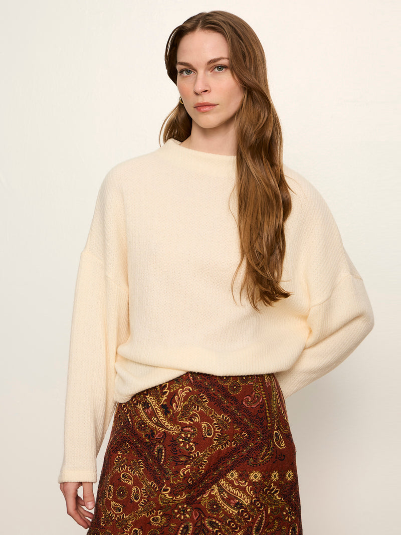 Ribbed Dolman Sweatshirt Bone