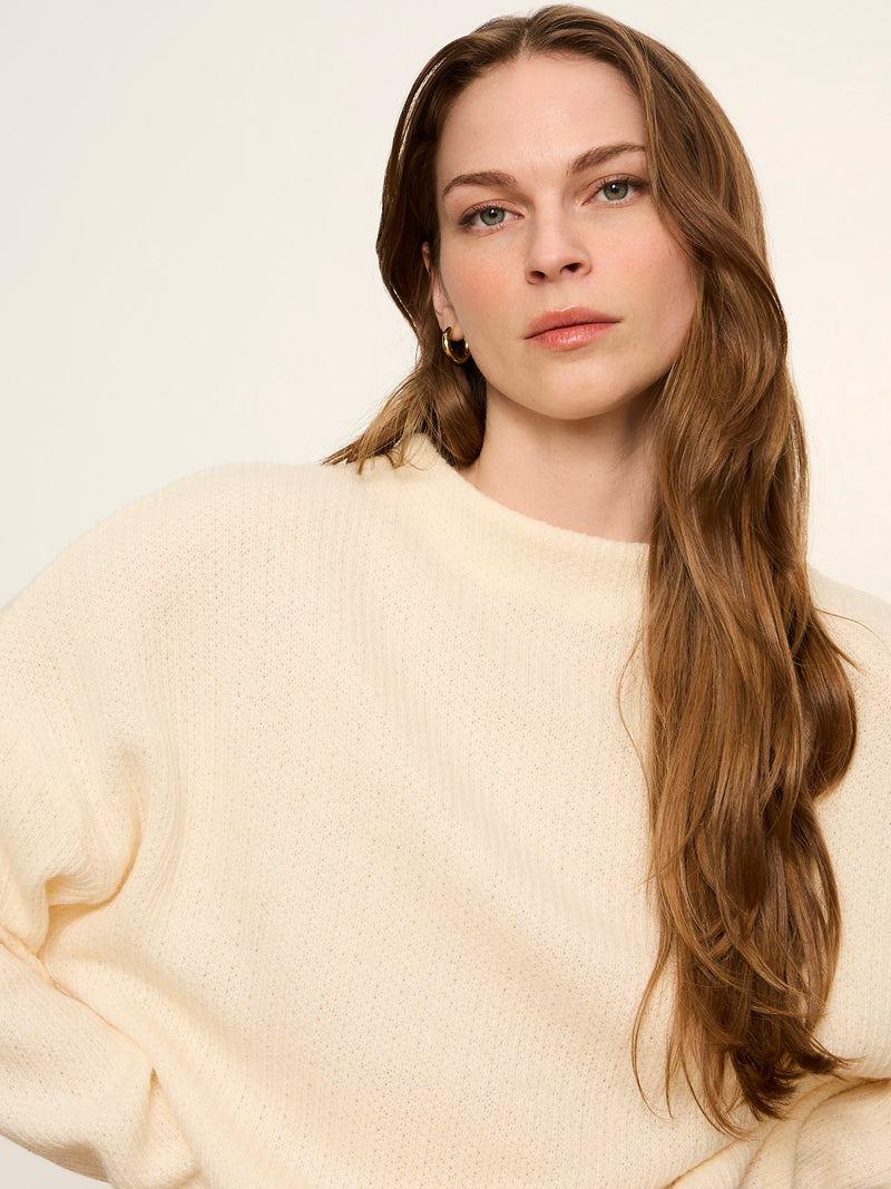 Ribbed Dolman Sweatshirt Bone alt 4