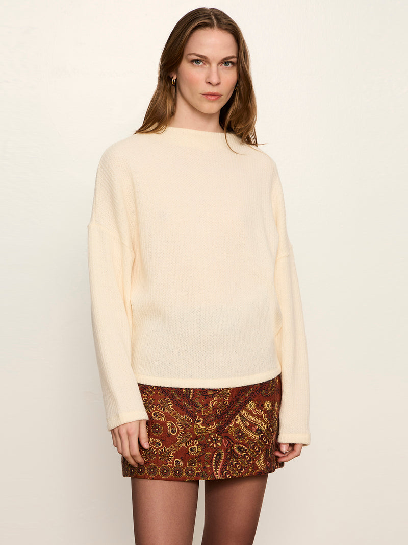 Ribbed Dolman Sweatshirt Bone alt 1