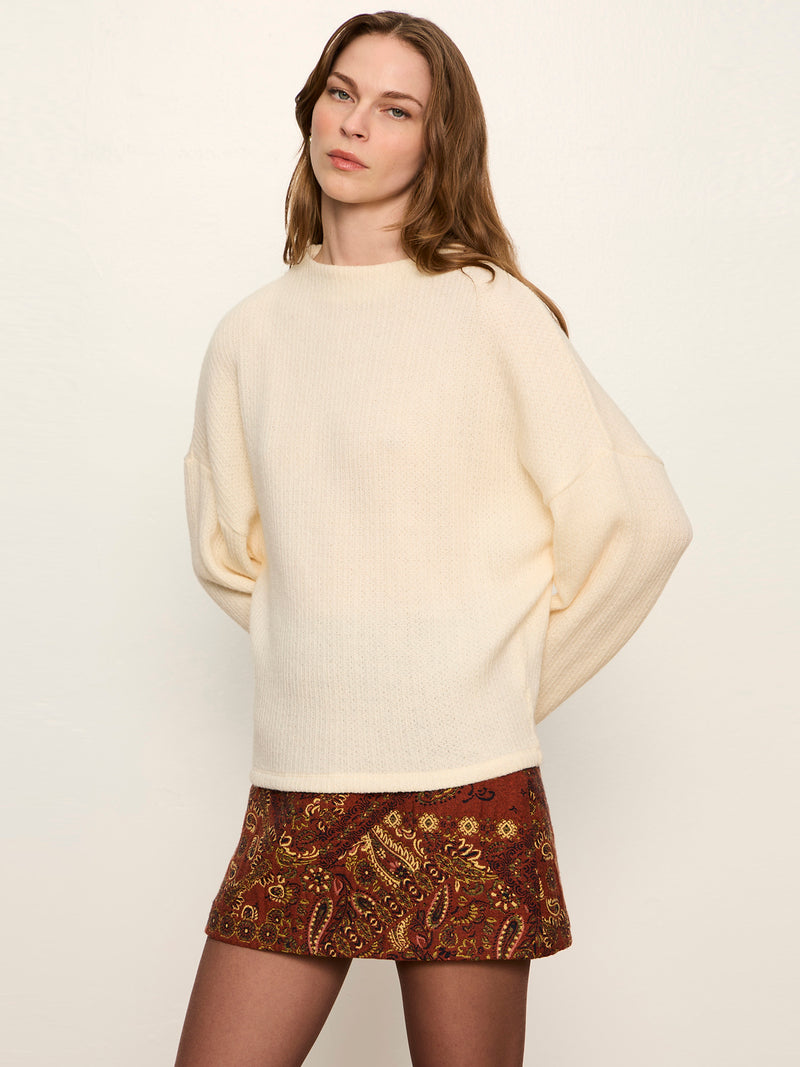 Ribbed Dolman Sweatshirt Bone alt 2