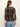 Mesh 3/4 Sleeve Top Cinder Plaid