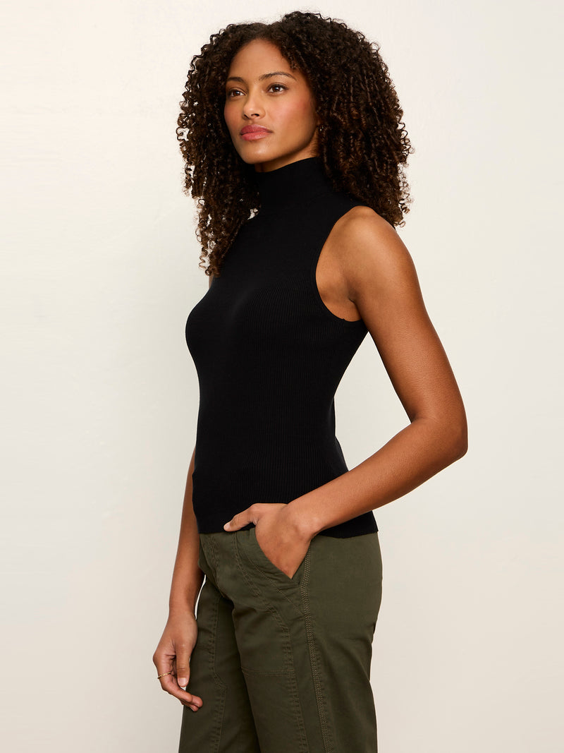 Nova Mock Neck Tank Black alt 2