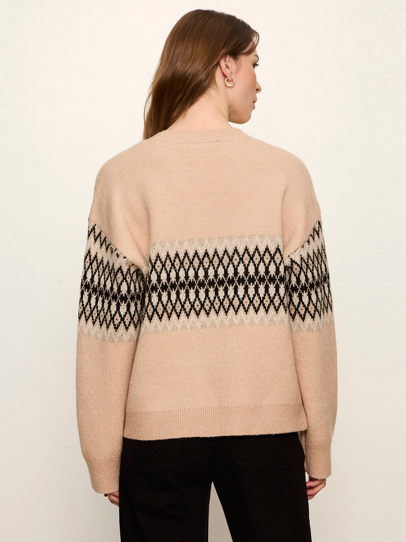 Argyle Crew Pullover Hazelnut Argyle Petite Sizing alt 5