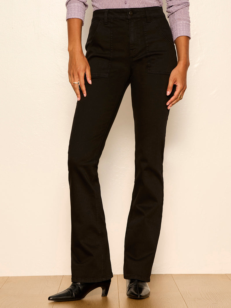 Uplift Pull On Trouser Navy Pinstripe