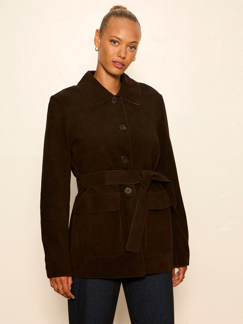 Avid Suede City Coat Espresso Martini alt 1