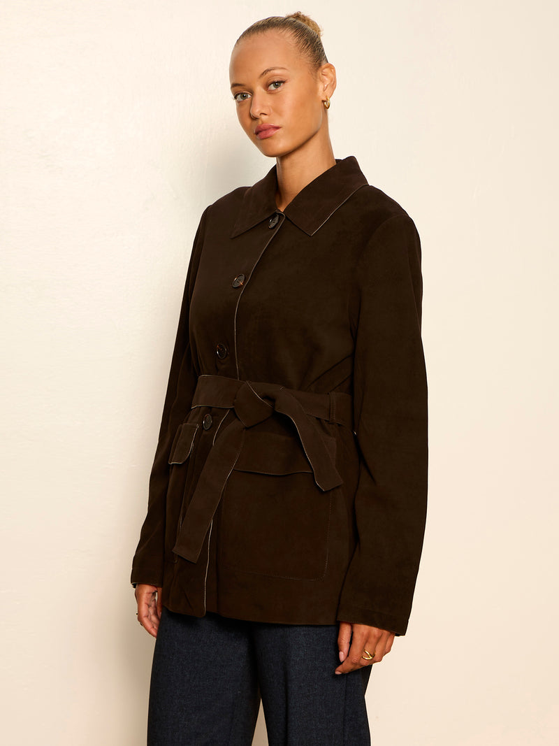 Avid Suede City Coat Espresso Martini alt 2