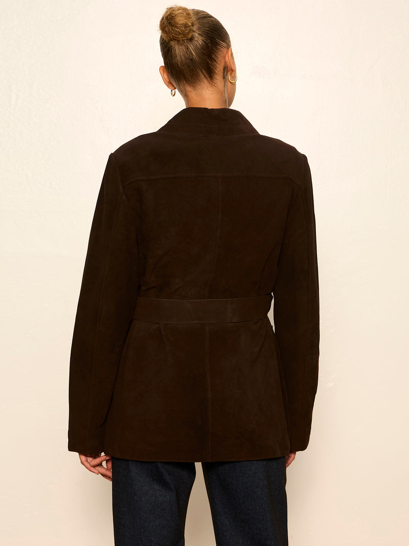 Avid Suede City Coat Espresso Martini alt 3
