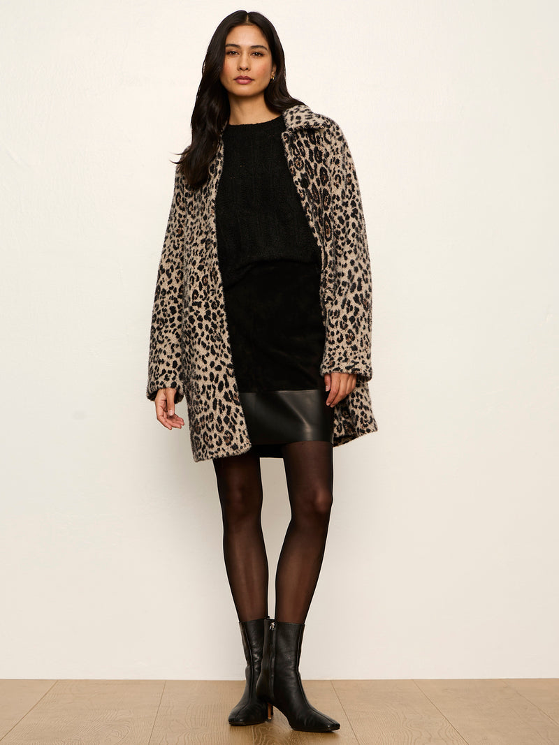Broadway Suede Leather Skirt Black alt 5