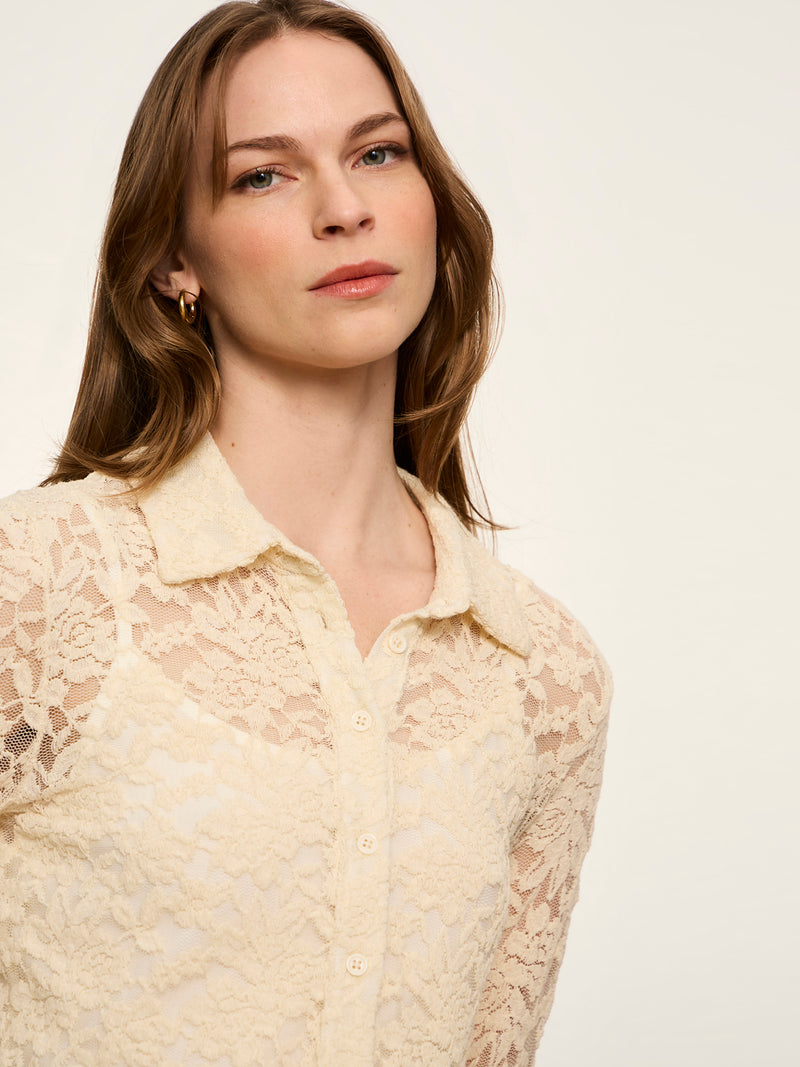 Dreamer Lace Shirt Bone Petite Sizing alt 2