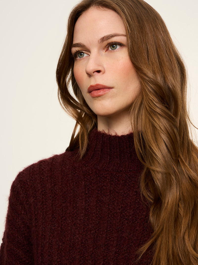 Kacy Ribbed Sweater Bordeaux alt 4