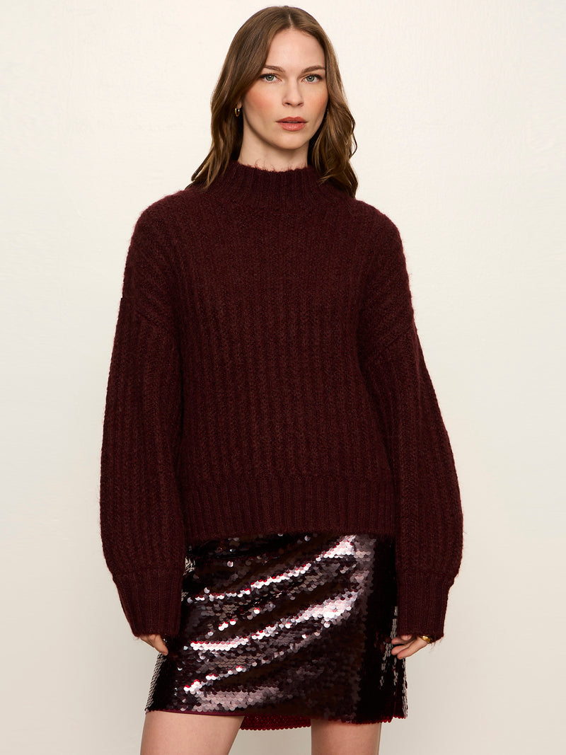 Kacy Ribbed Sweater Bordeaux alt 1