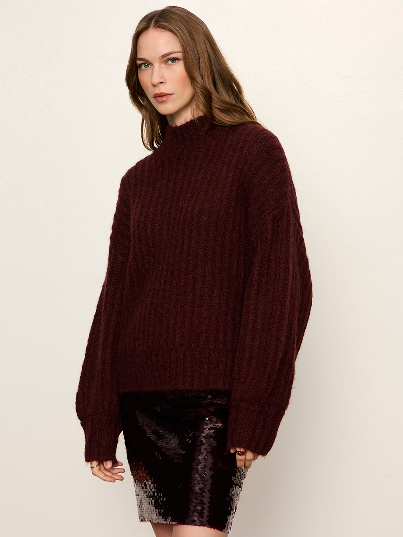 Kacy Ribbed Sweater Bordeaux alt 2