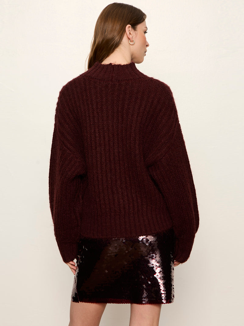 Kacy Ribbed Sweater Bordeaux alt 3