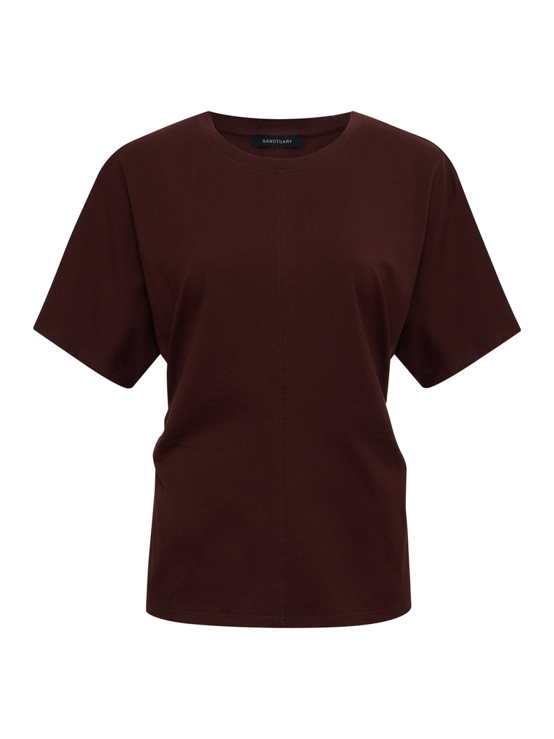 Shirred Waist Dolman Tee Chicory alt 6