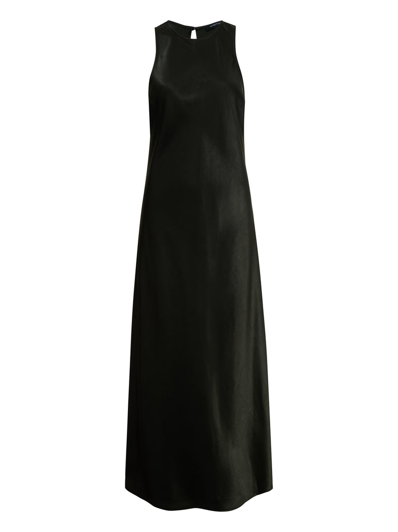 Everyday Satin Dress Black Olive alt 5