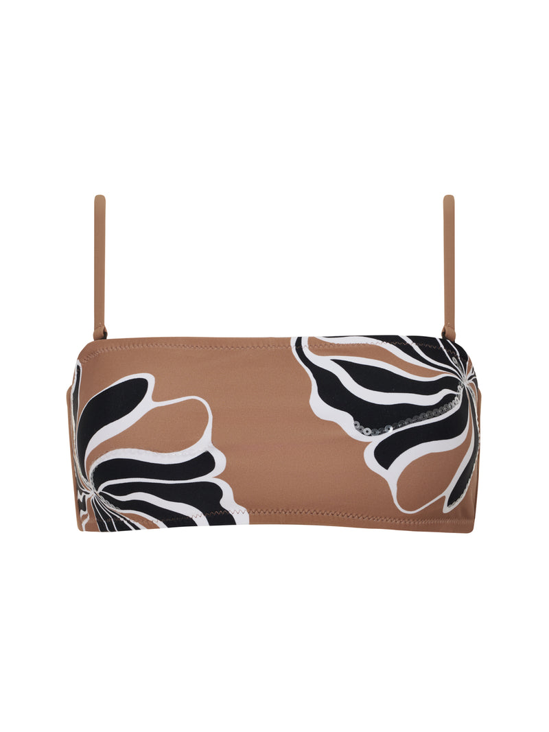 Sequin Bandeau Bikini Top Toasted Coconut alt 2