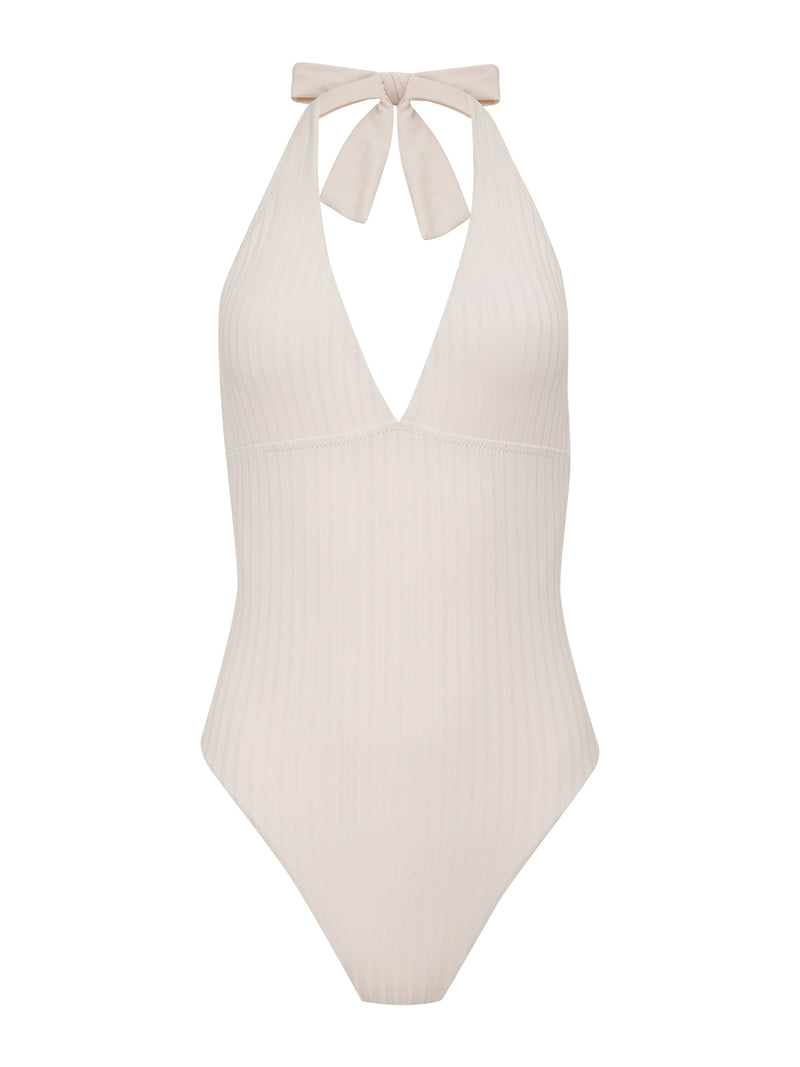 Halter Mio One-Piece White Sand alt 2