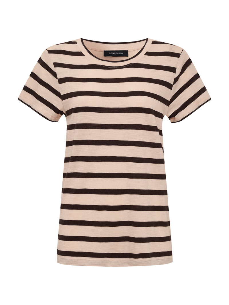 The Perfect Tee Bleached Pink/Rich Soil Stripe alt 5