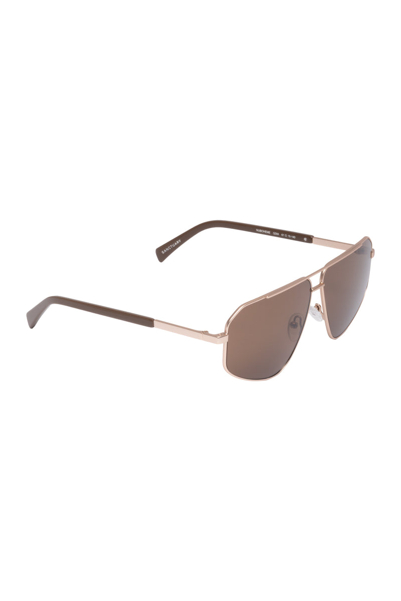 NuBhoeme Aviator Sunglasses in Matte Gold alt 2