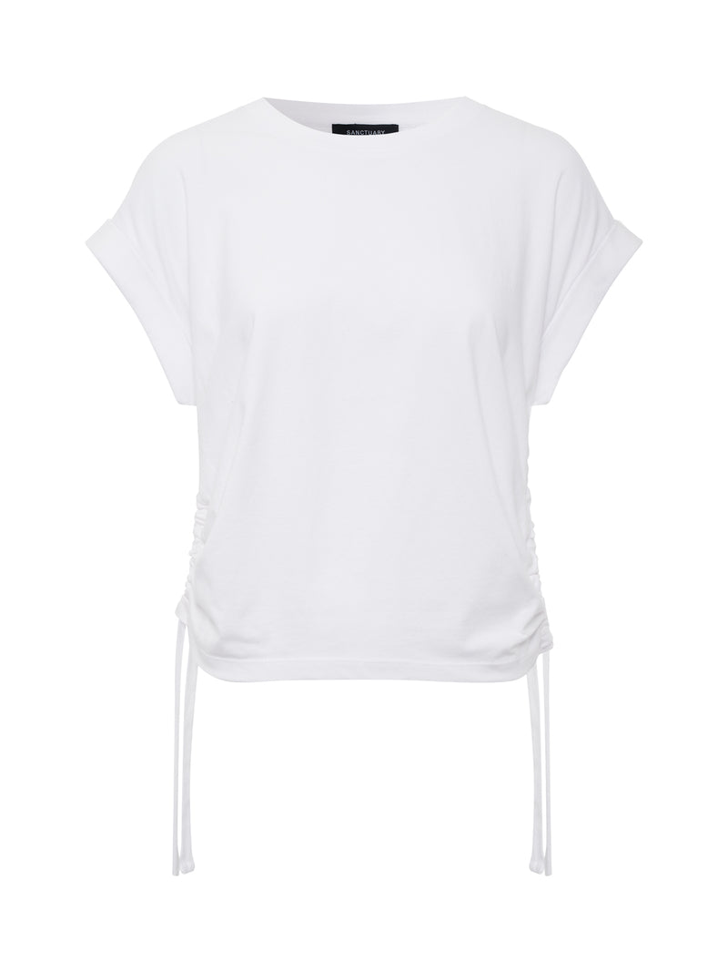 All Day Ruched Tee White alt 5
