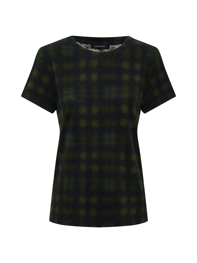 The Perfect Tee Forest Plaid Extended Sizing alt 6