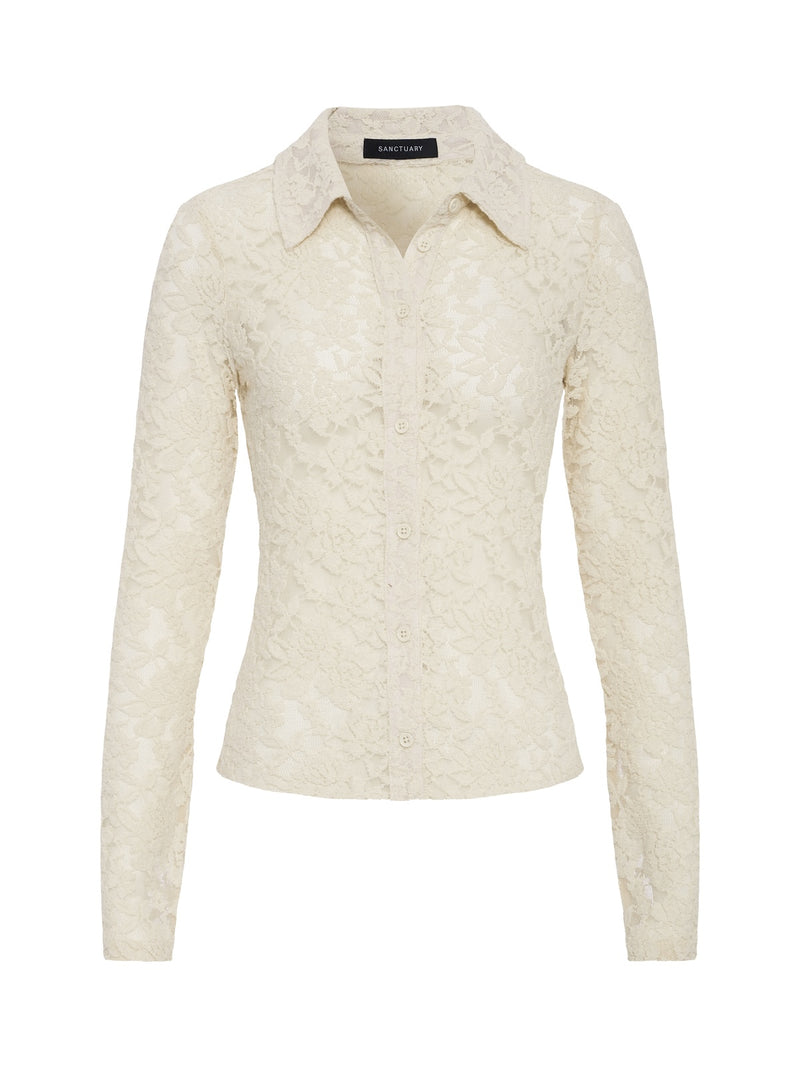 Dreamer Lace Shirt Bone Petite Sizing alt 4